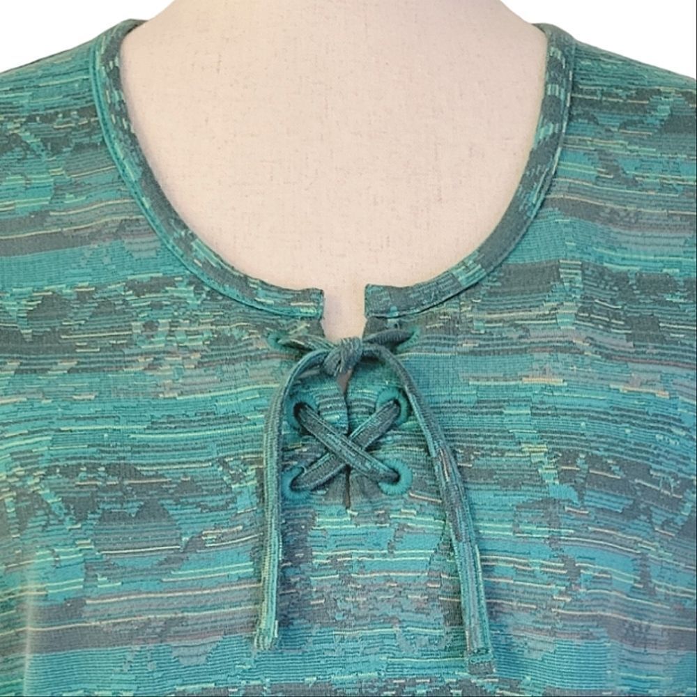 Woolrich Green Lace-up Detail 100% Cotton Tank Top Size L NWOT - Picture 5 of 9